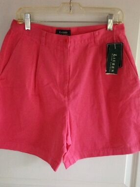 Lauren Ralph Lauren Coral Pink High-Rise Bermuda Shorts